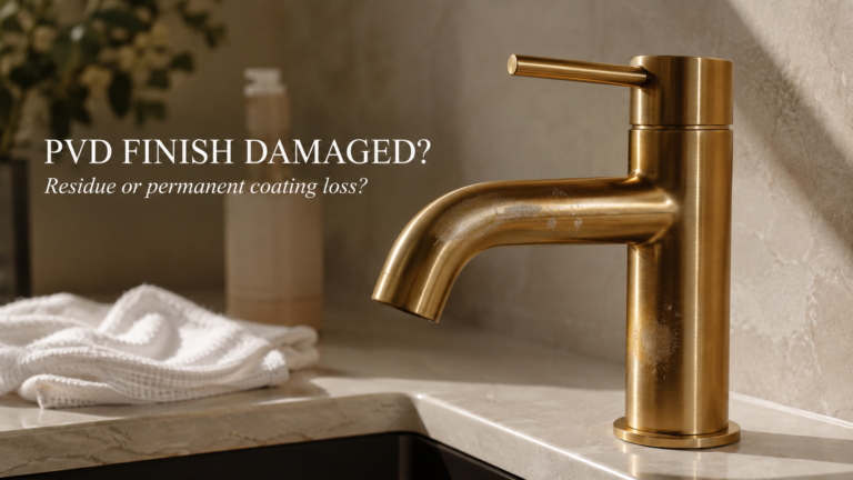 PVD faucet finish ruined after cleaning with cloudy residue and possible coating damage