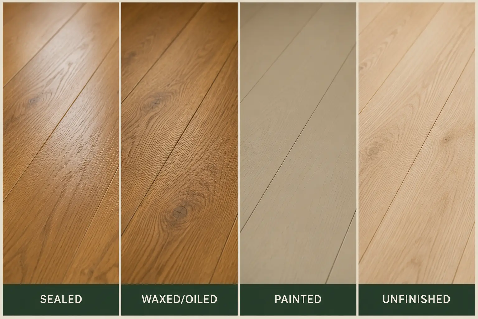 Vinegar risk comparison for sealed waxed oiled painted and unfinished wood