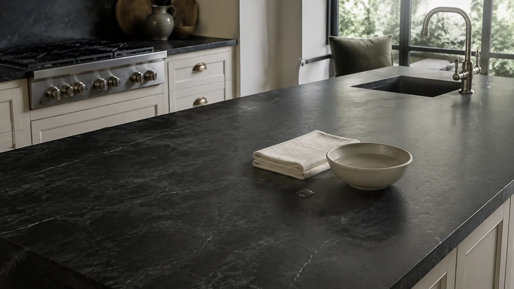 How to clean soapstone countertops with mild soap, water and a soft cloth