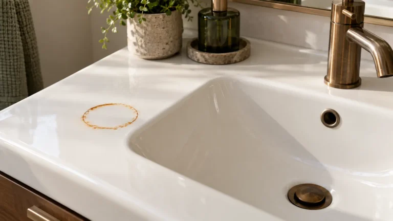 how to remove rust from porcelain sink