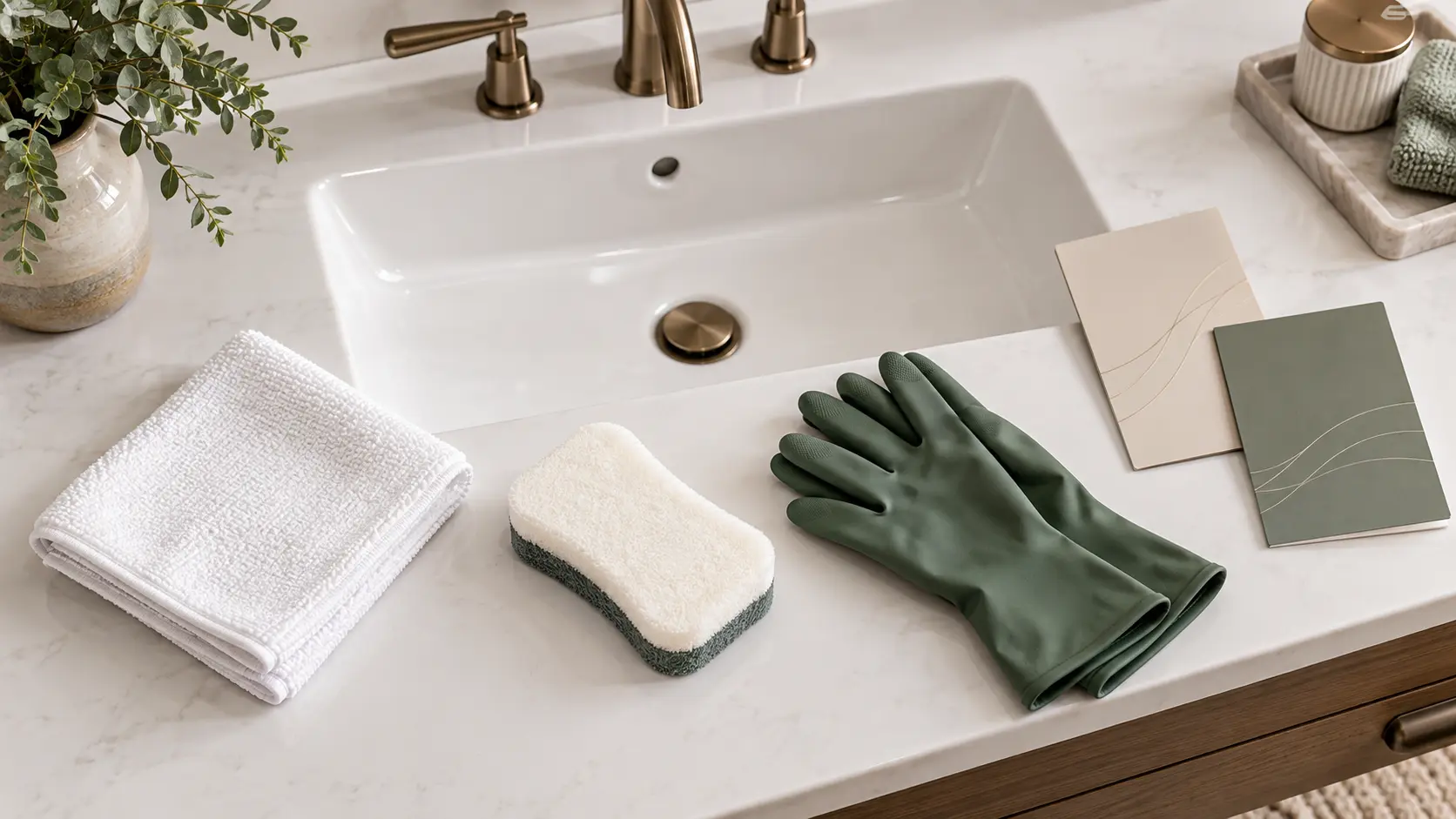 Soft non-scratch tools for removing a rust mark from an intact porcelain sink