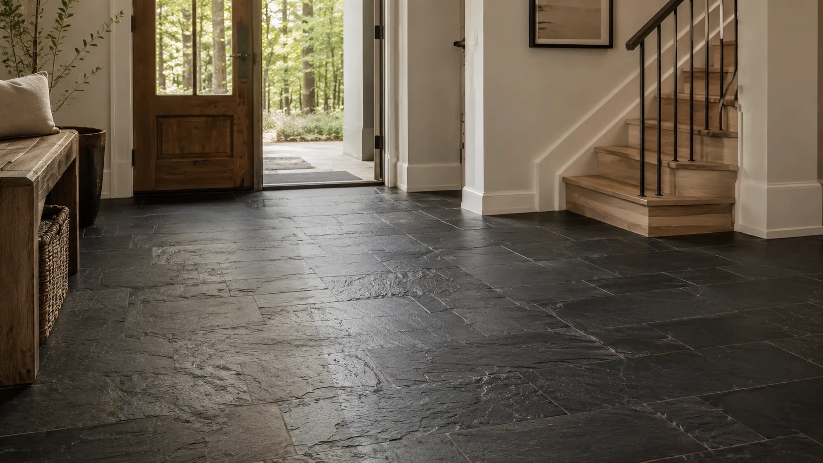 Unknown penetrating color-enhanced and topically coated slate conditions